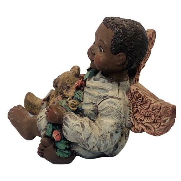 Vintage Sarah’s Attic African American Boy Angel Figurine May Enos 3633 #415 - Picture 5 of 6